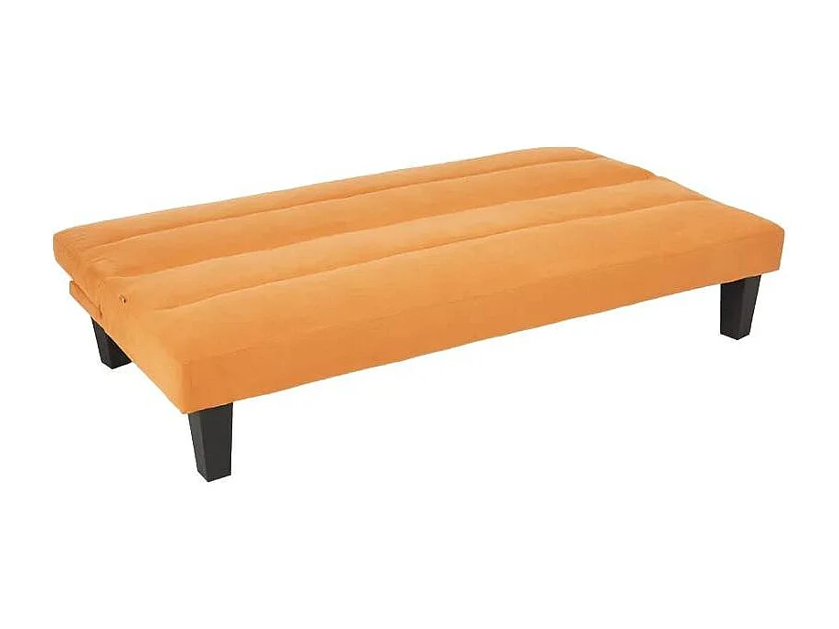 Sofá cama de microfibra efecto terciopelo 2 plazas diseño Ametista Rainbow - Naranja
