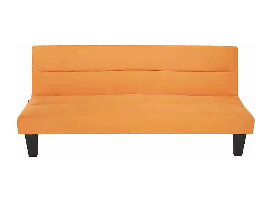 Sofá cama de microfibra efecto terciopelo 2 plazas diseño Ametista Rainbow - Naranja