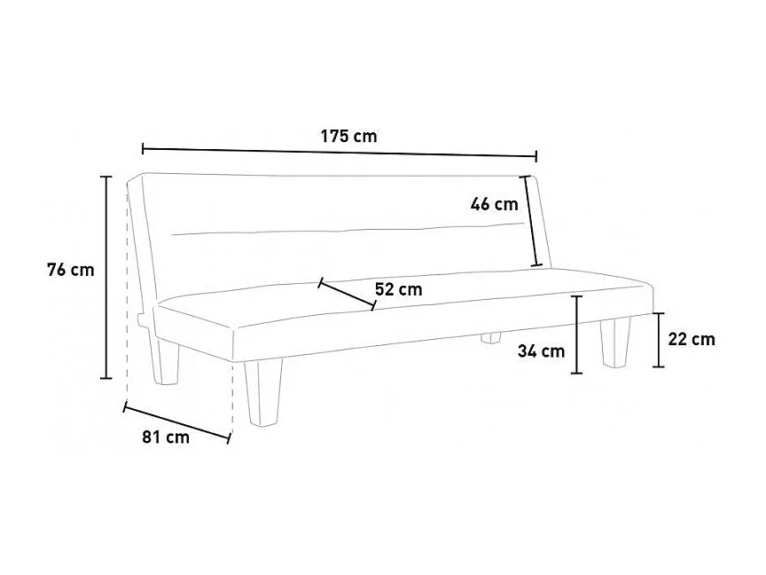 Sofá cama de microfibra efecto terciopelo 2 plazas diseño Ametista Rainbow - Naranja