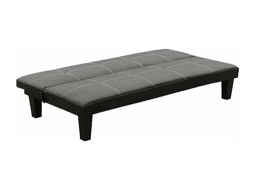 Sofá cama 3 plazas cuero polipiel Topazio pronto letto - Negro