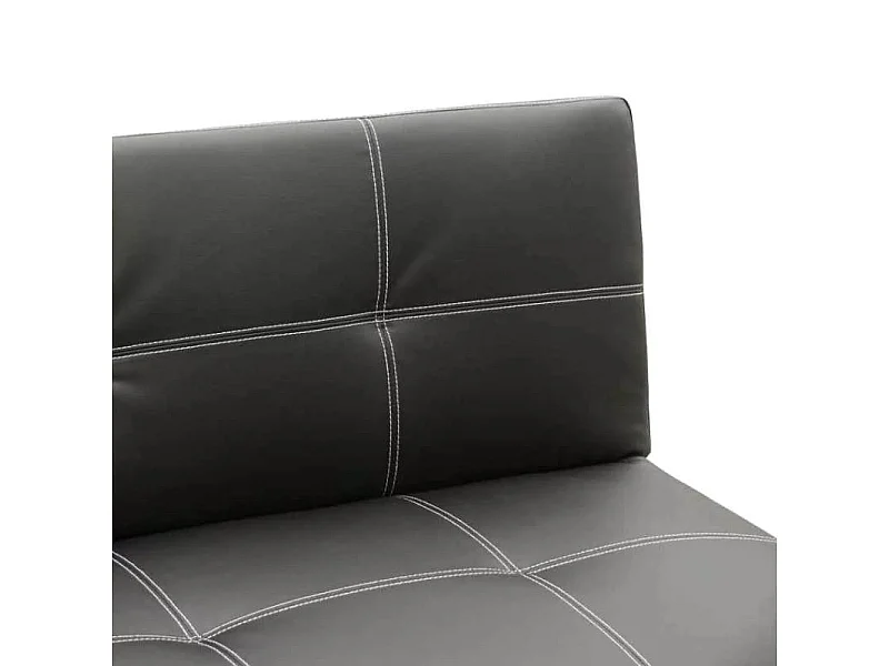 Sofá cama 3 plazas cuero polipiel Topazio pronto letto - Negro