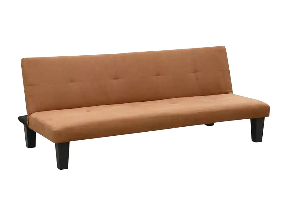 2- Sitzer Mikrofasersofa Klappsofa Schlafsofa mit Onyx-Füßen für Wohn- und Gästezimmer - Braun