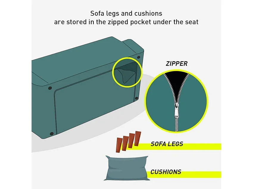 Divano 2 posti clic-clac in microfibra di design moderno Cipresso