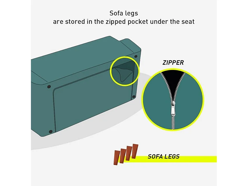 Sofá cama de tela con puerto USB y patas de metal design Astralis - Gris claro