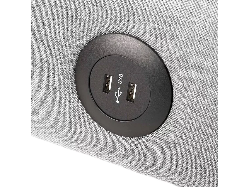 Schlafsofa aus Stoff mit USB-Anschluss und Metallbeinen Design Astralis - Hellgrau