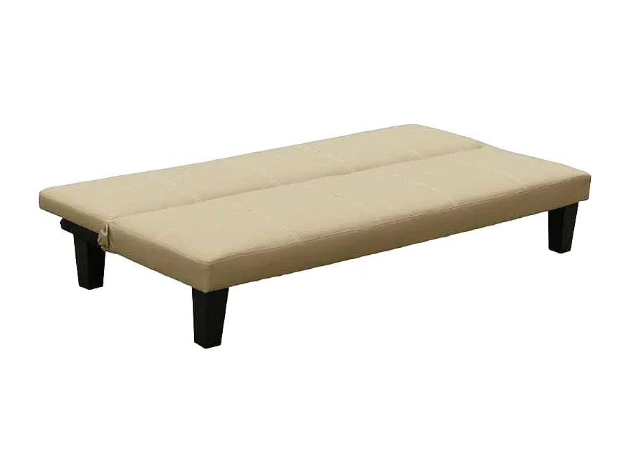 Sofá cama 3 plazas cuero polipiel Topazio pronto letto - Beige
