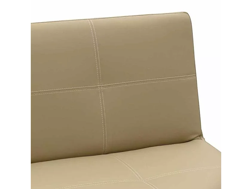 Sofá cama 3 plazas cuero polipiel Topazio pronto letto - Beige