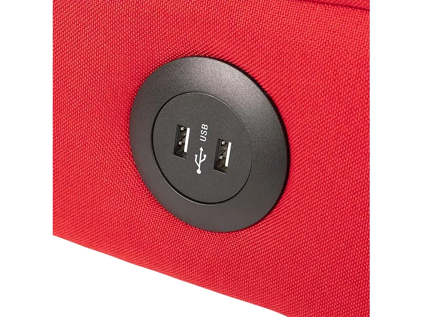 Divano letto clic-clac 2 posti in tessuto con porta USB Tasso