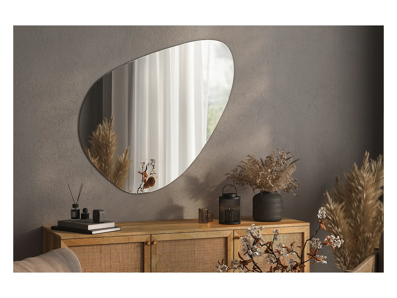 Espejo diseño moderno original forma orgánica 68x67cm artístico