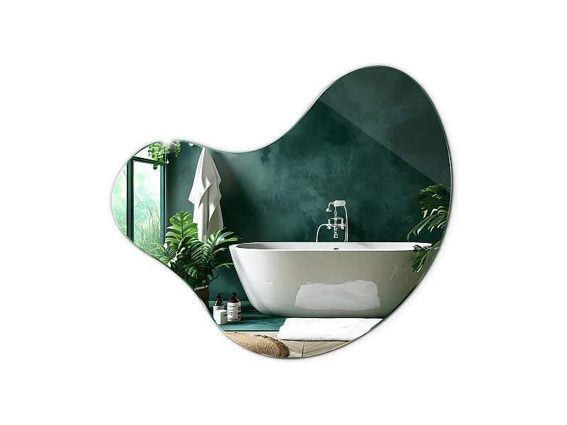 Spiegel mit ungewöhnlicher unregelmäßiger Form 48x48cm organische Form