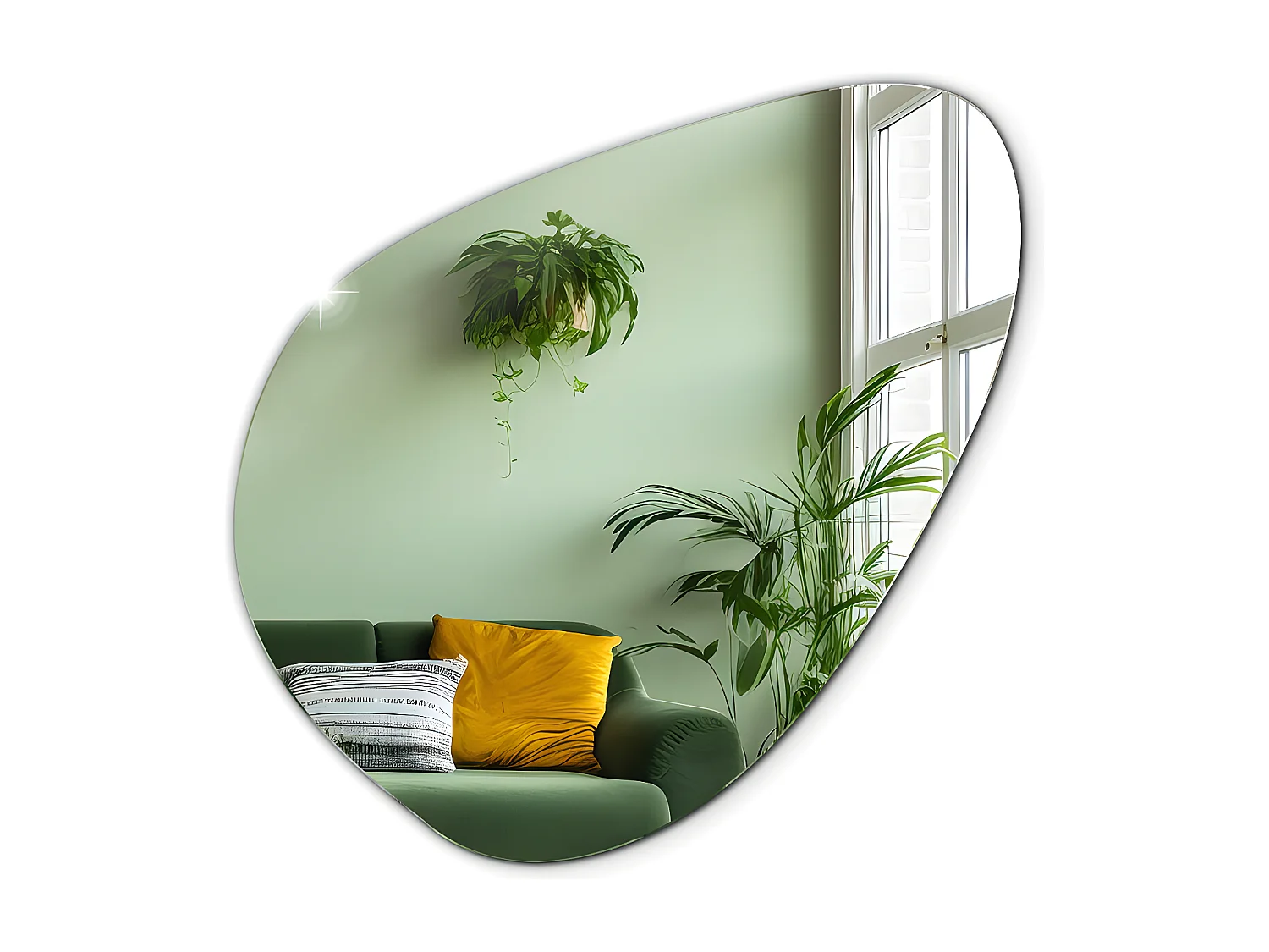 Ongewone spiegel 48x48cm moderne organische vorm