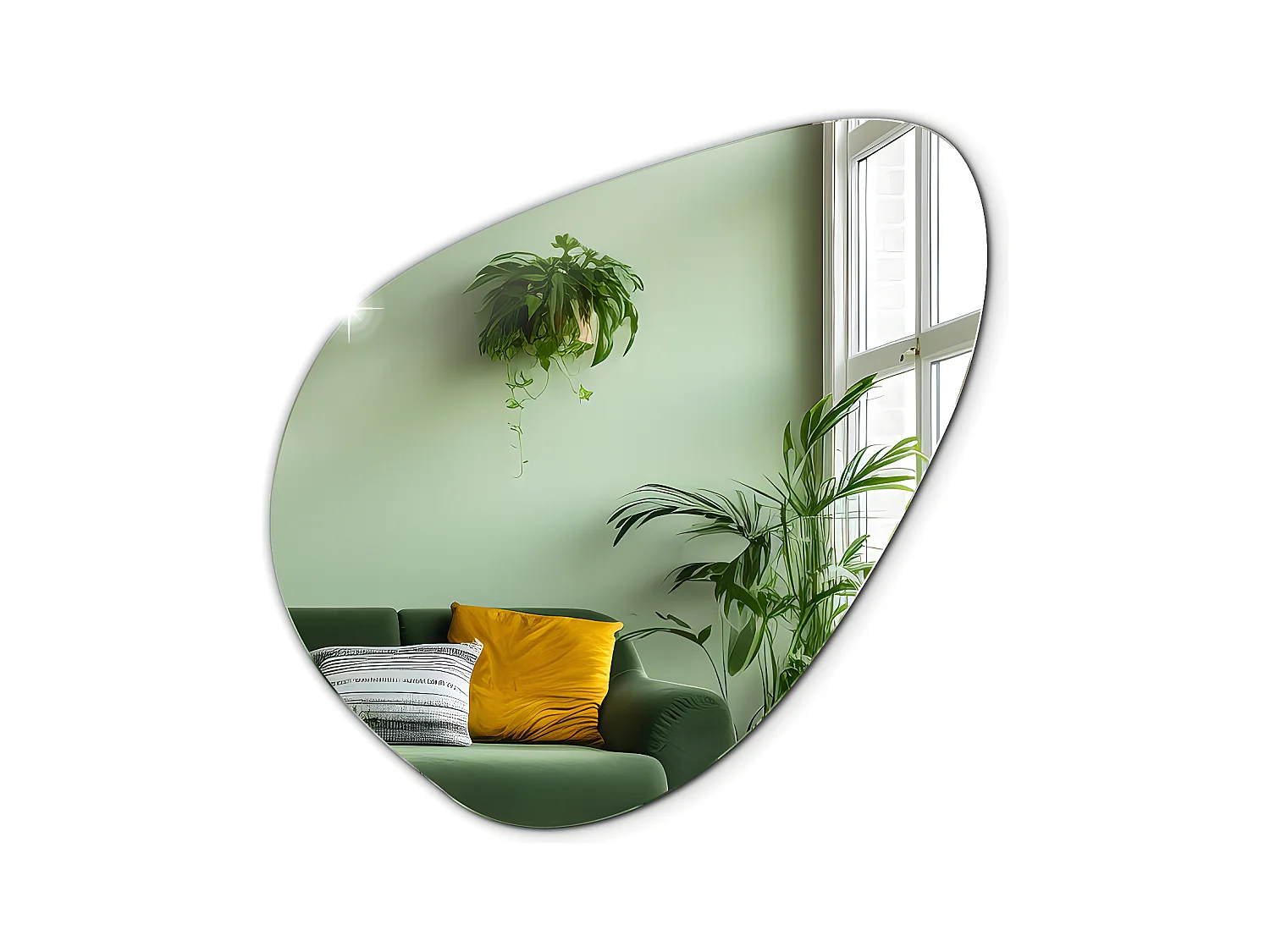 Spiegel mit modernem Originaldesign organischer Form 77x77cm