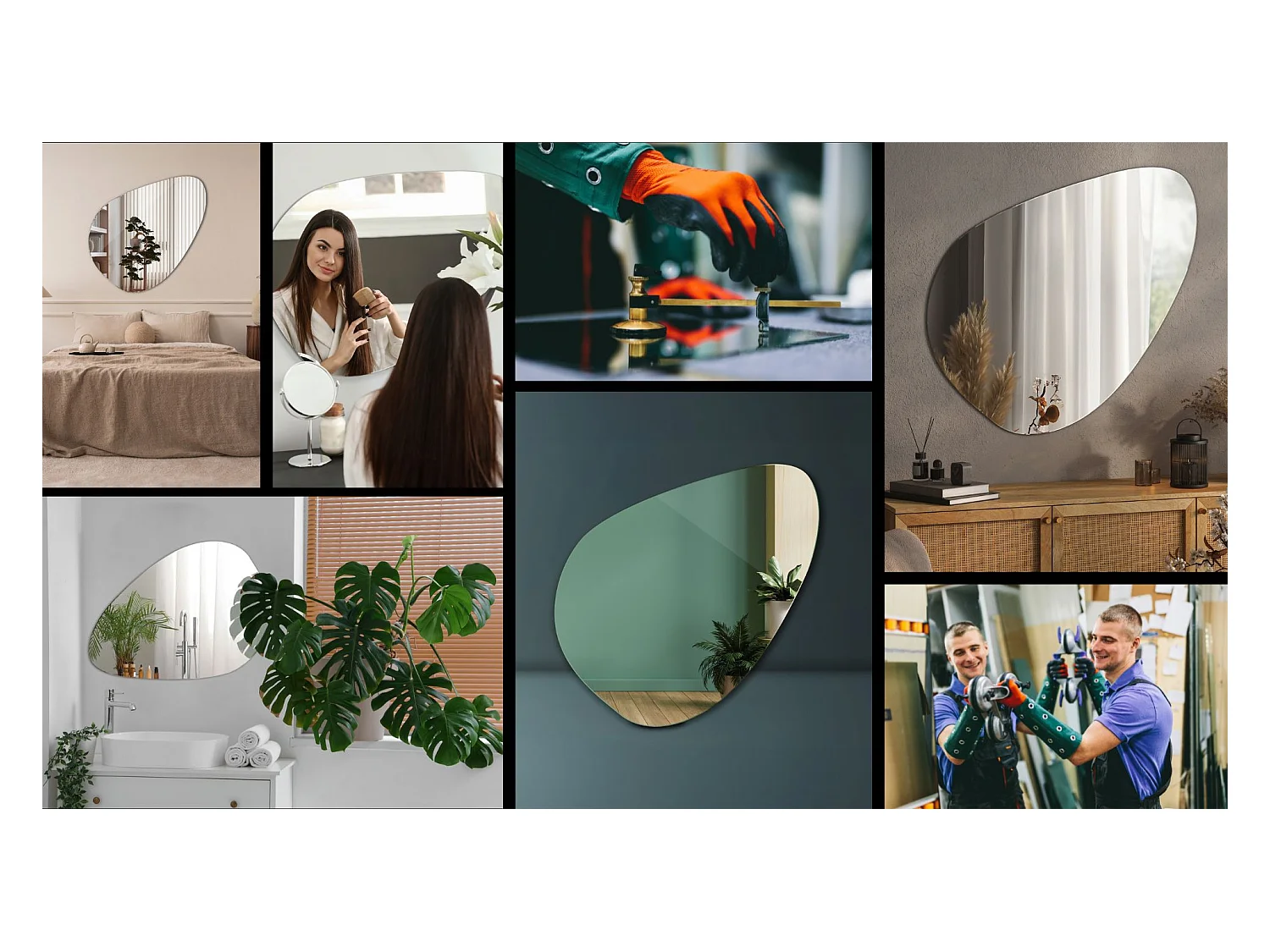 Spiegel met modern origineel ontwerp organische vorm 77x77cm