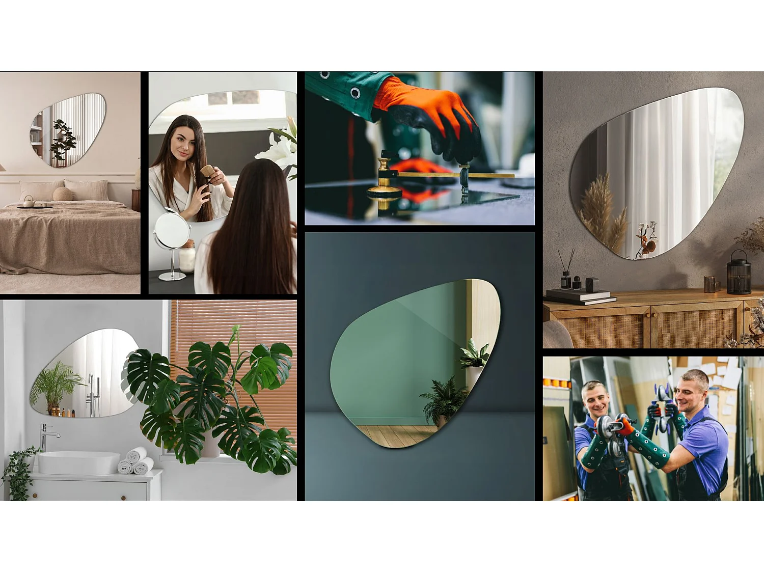 Spiegel mit modernem Originaldesign organischer Form 77x77cm