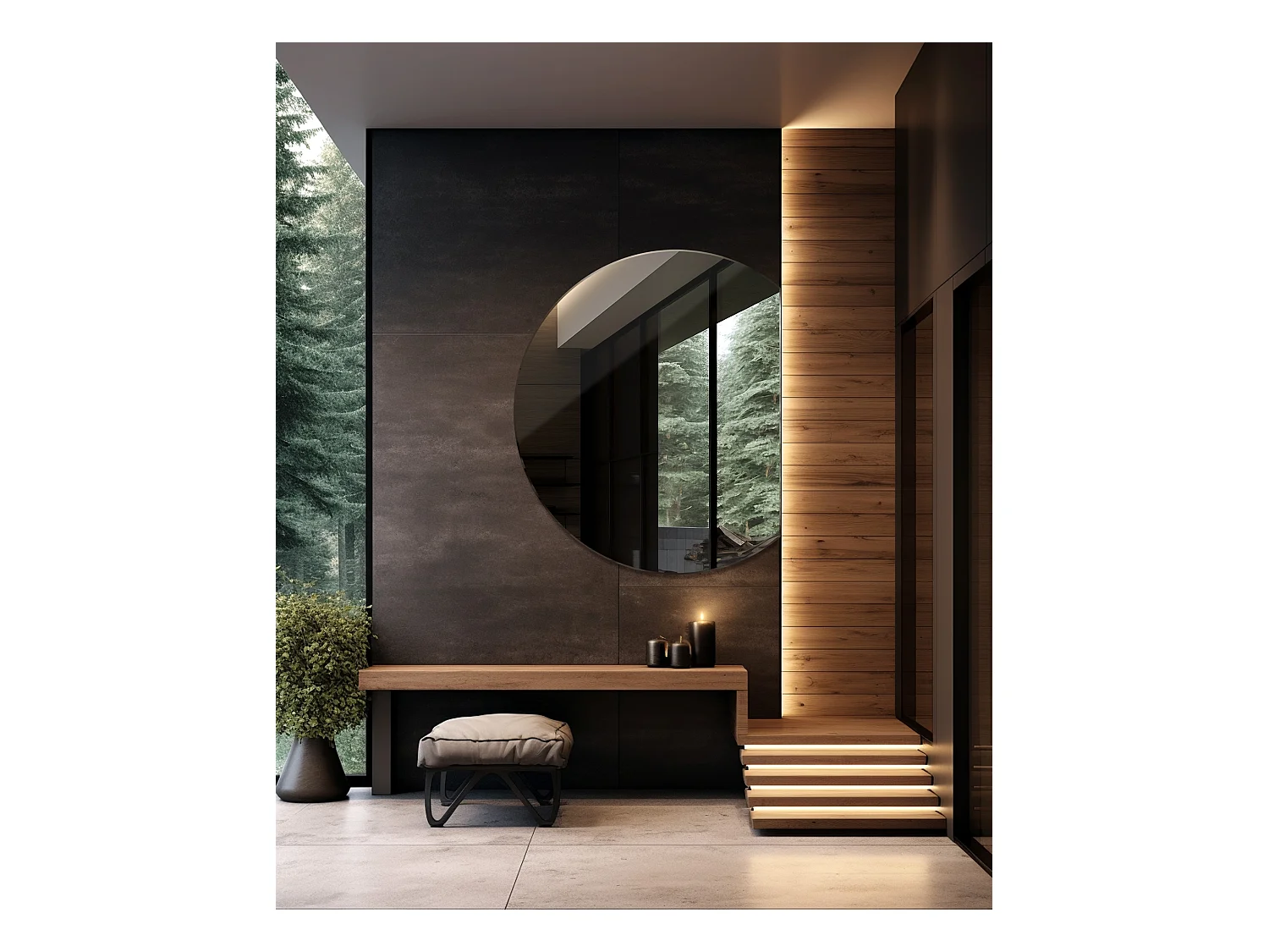 Espejo 70x80cm fantasía de forma rueda truncada irregular única