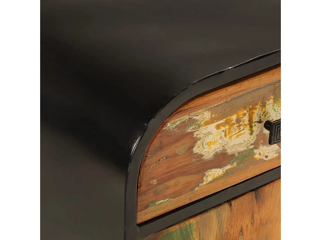 Buffet 140x35x70 cm bois massif de récupération et métal