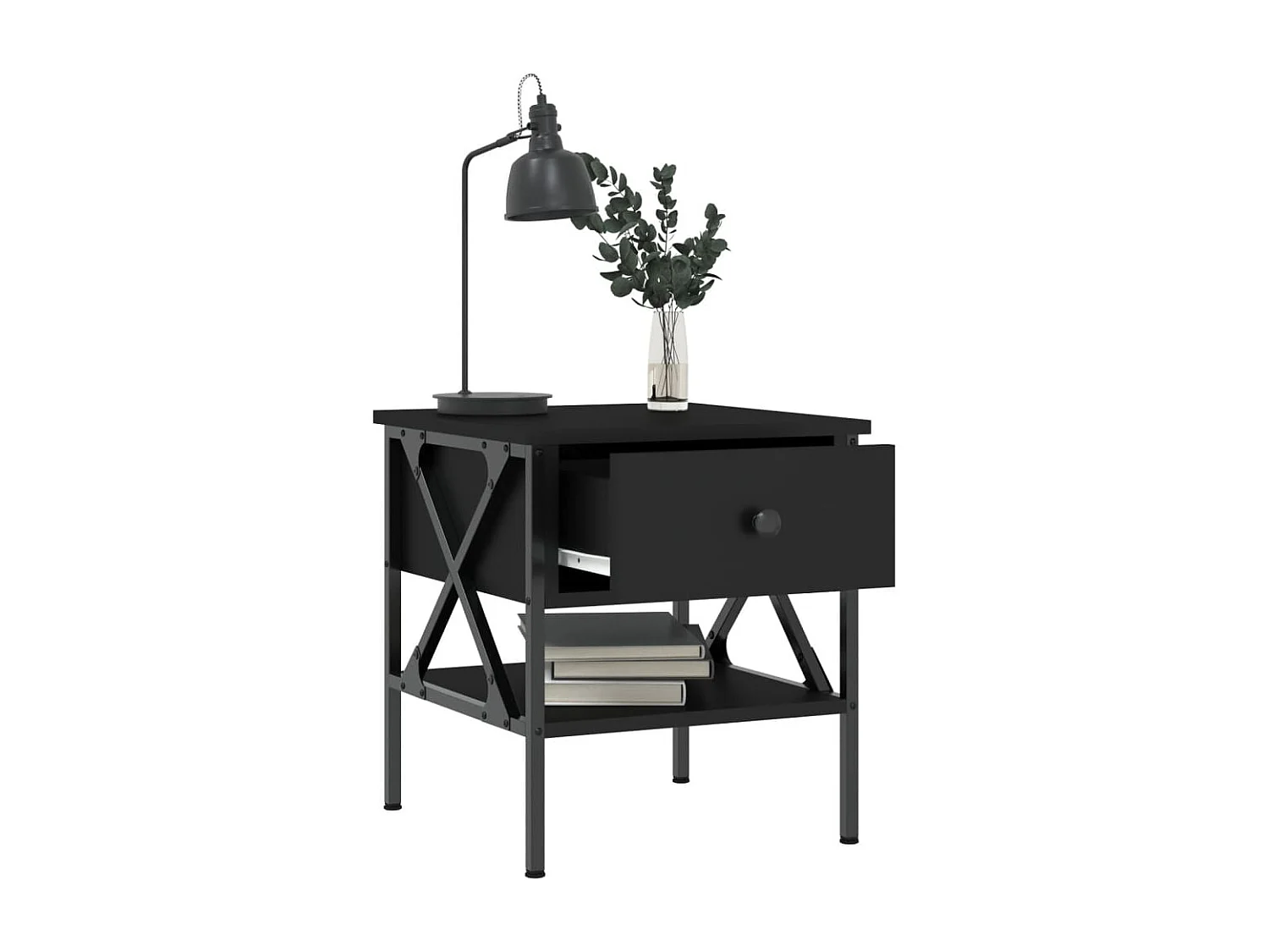 Tables de chevet 2 pièces noir 40x42x45 cm bois d’ingénierie