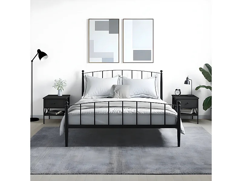 Tables de chevet 2 pièces noir 40x42x45 cm bois d’ingénierie