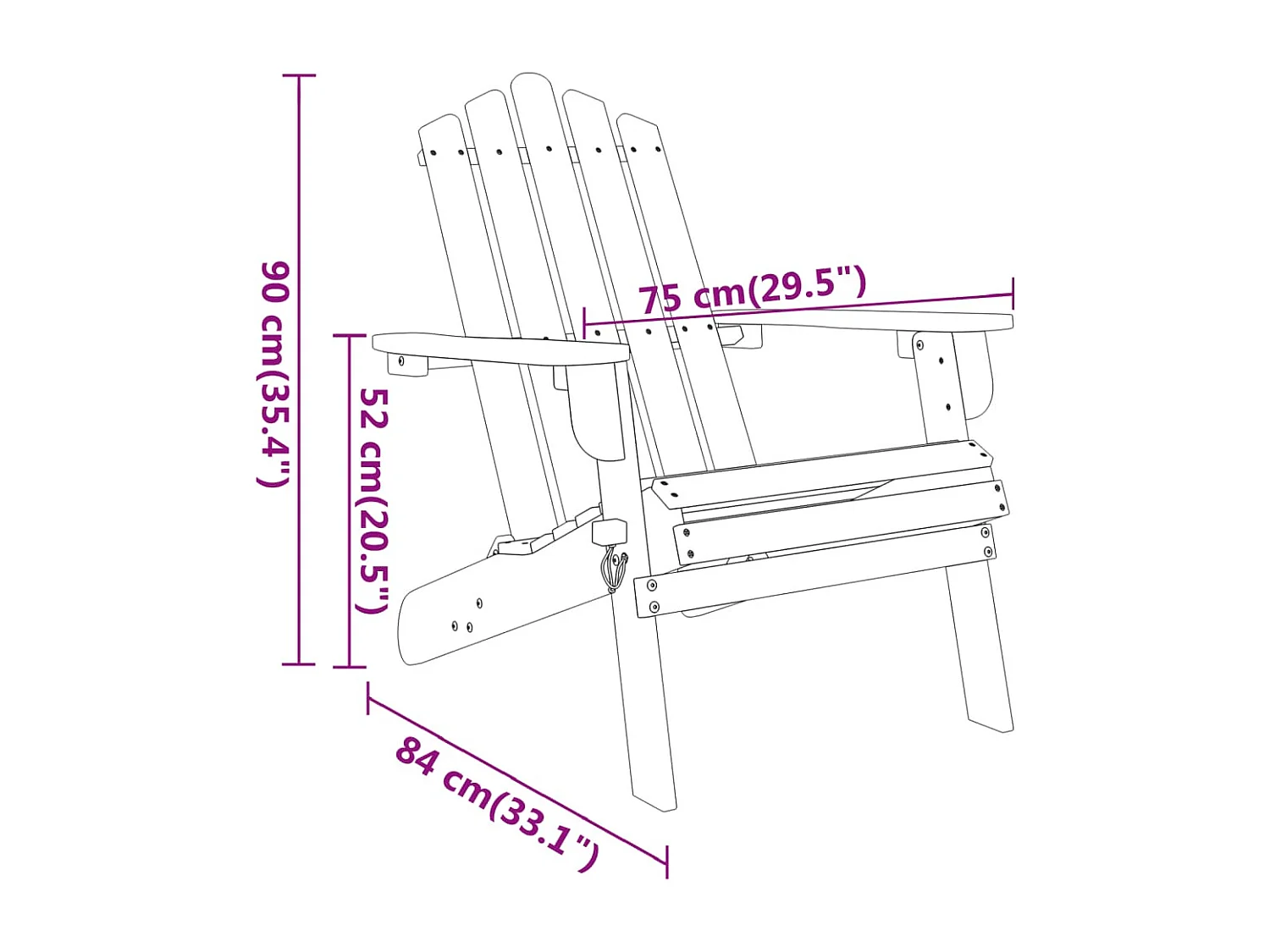 4-tlg. Garten-Lounge-Set Adirondack Massivholz Akazie
