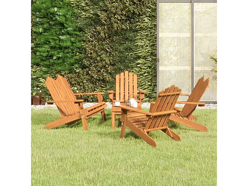Ensemble de salon de jardin Adirondack 5 pcs bois acacia solide