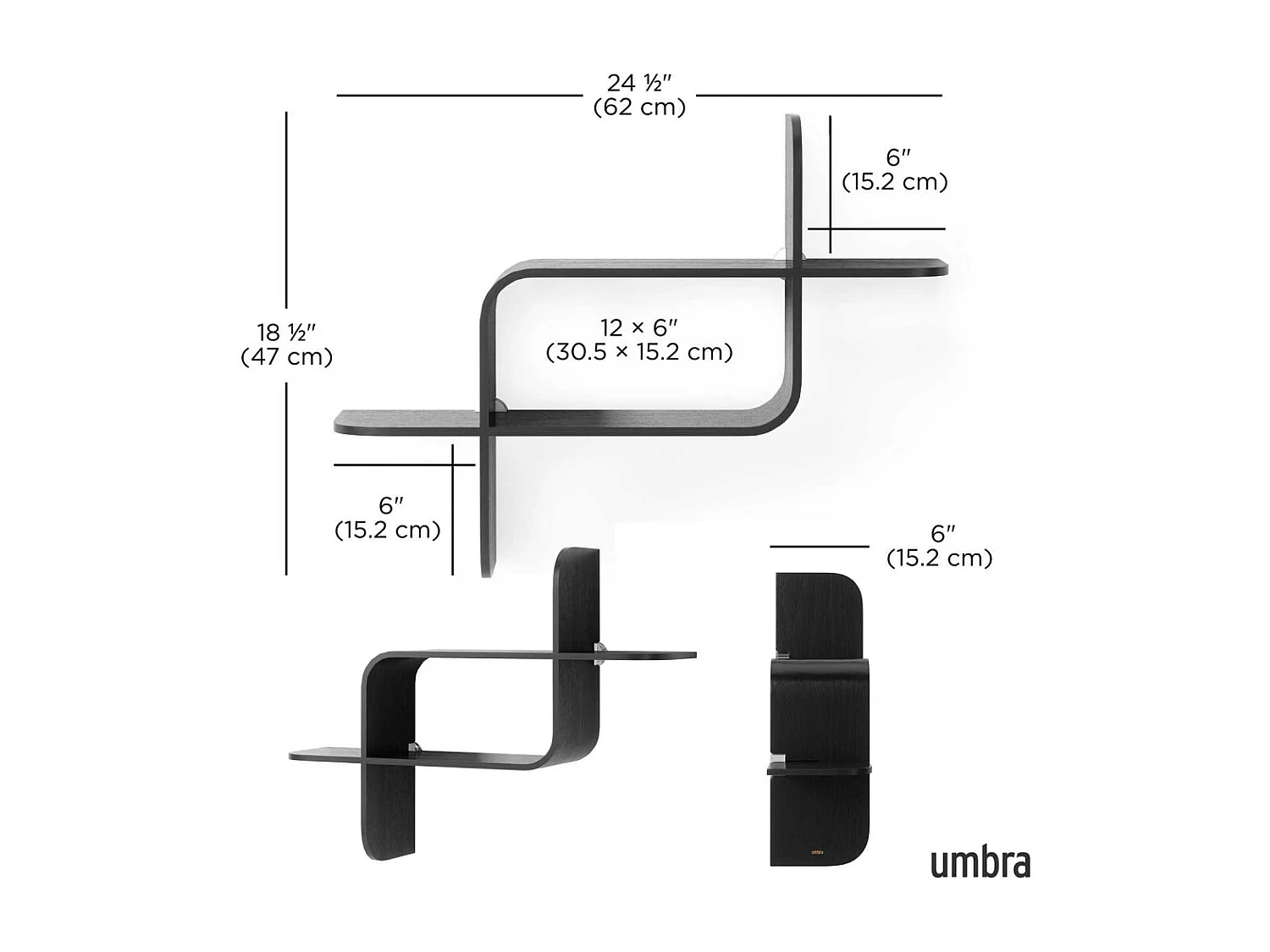 Etagère murale Montage Noir  Umbra