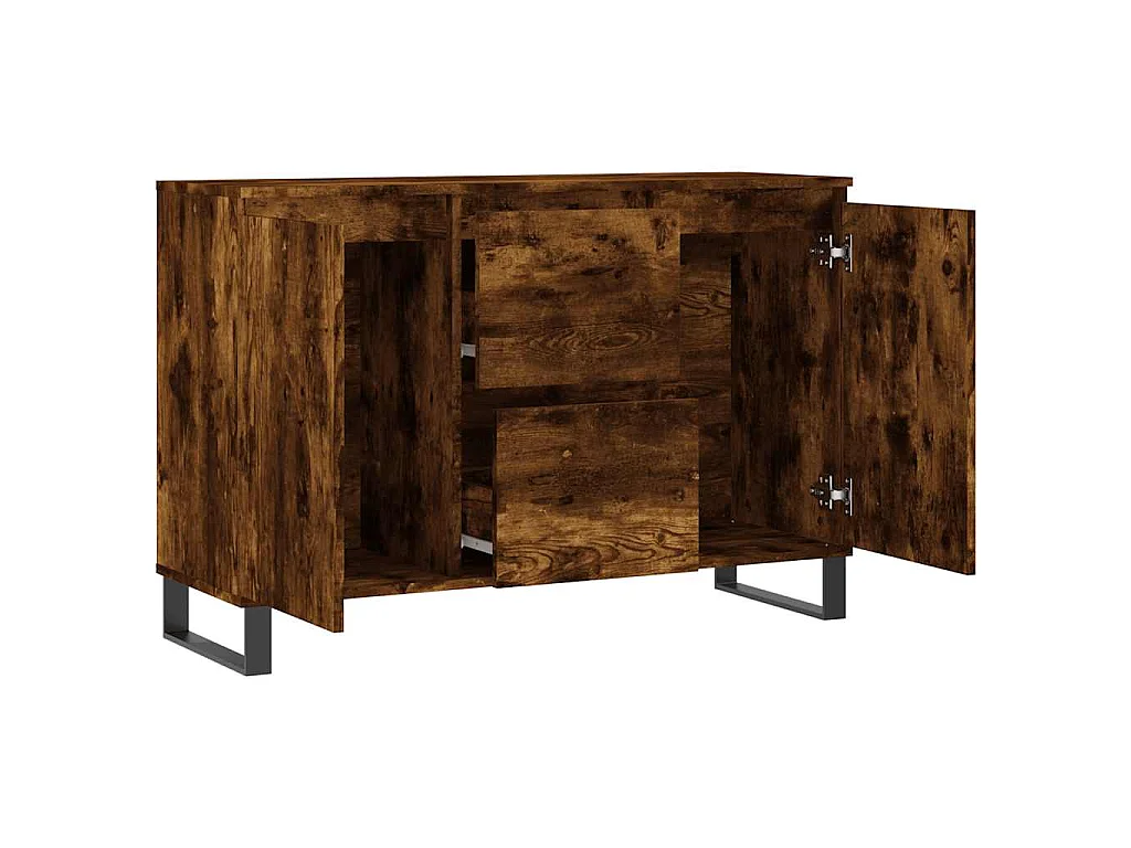Dressoir 101,5x35x70 cm bewerkt hout gerookt eikenkleurig