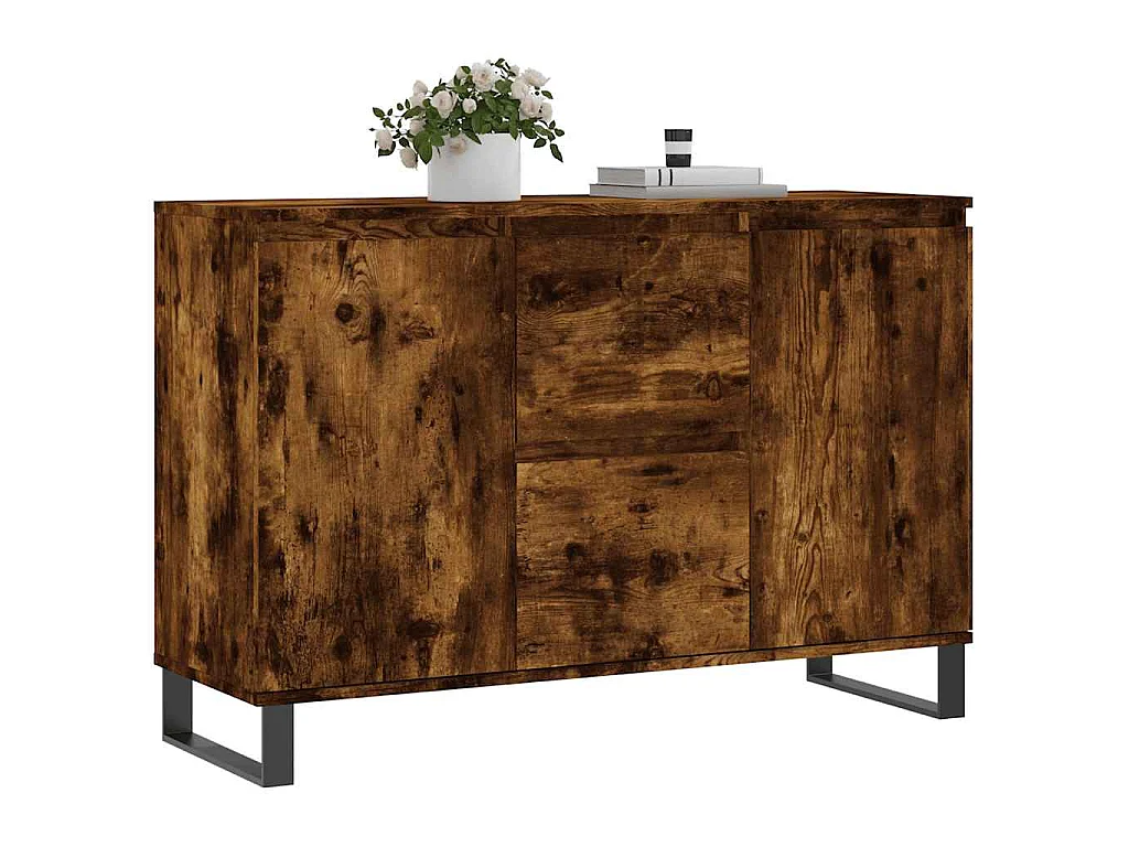 Dressoir 101,5x35x70 cm bewerkt hout gerookt eikenkleurig