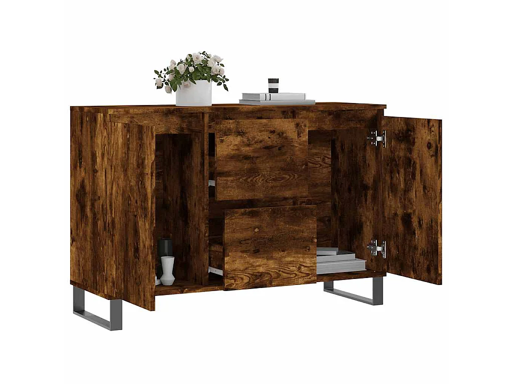 Dressoir 101,5x35x70 cm bewerkt hout gerookt eikenkleurig