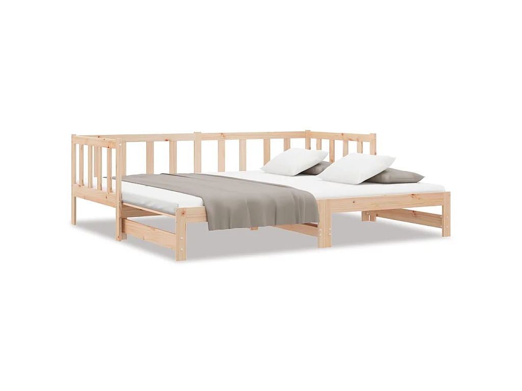 Lit de jour et lit gigogne sans matelas 90x200 cm bois massif