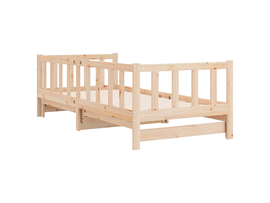 Lit de jour et lit gigogne sans matelas 90x200 cm bois massif