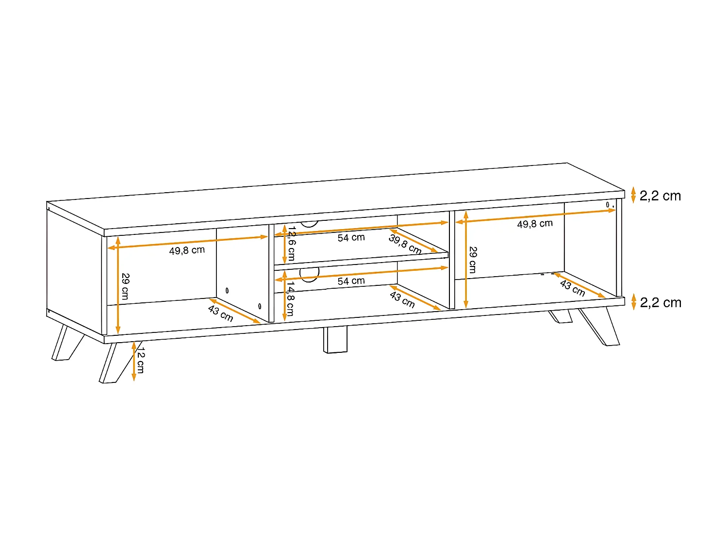 Meuble TV 2 Portes "Bogota" 160cm Gris & Naturel
