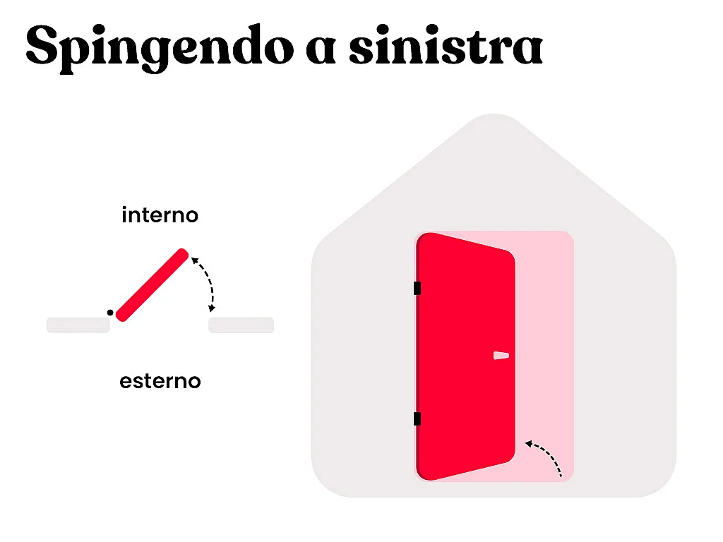 Porta d'ingresso H207 x L100 cm vetro fumé Nero e Antracite apertura verso sinistra in Acciaio massiccio e Inox  - BRAGA