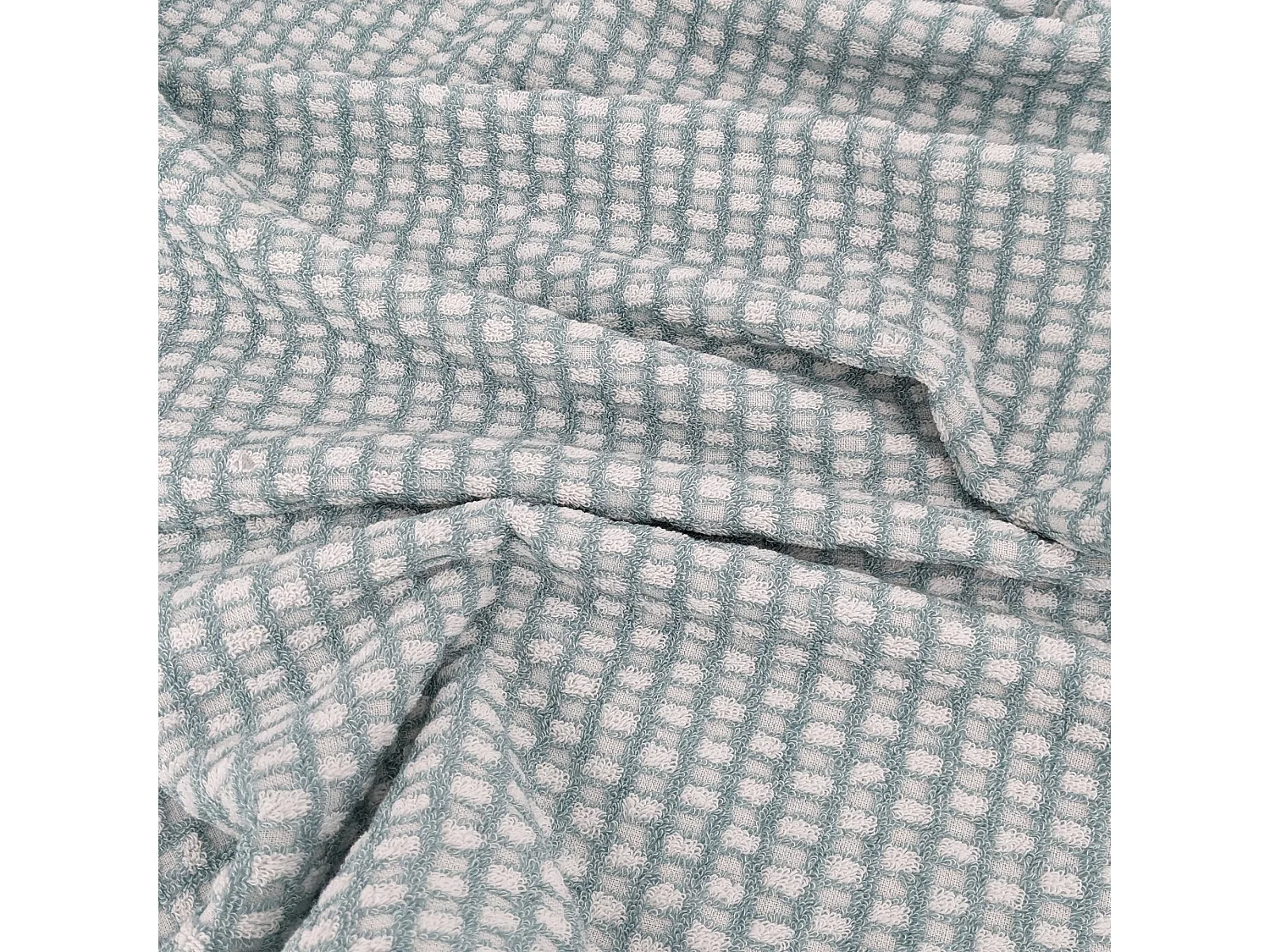 Drap de bain 100x150 cm pur coton motifs quadrillés collection GLOW vert