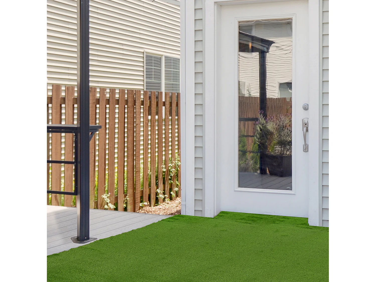 Gazon synthétique artificiel set de 10 dalles carreaux 30 x 30 cm épaisseur confort 3,5 cm à emboîter vert