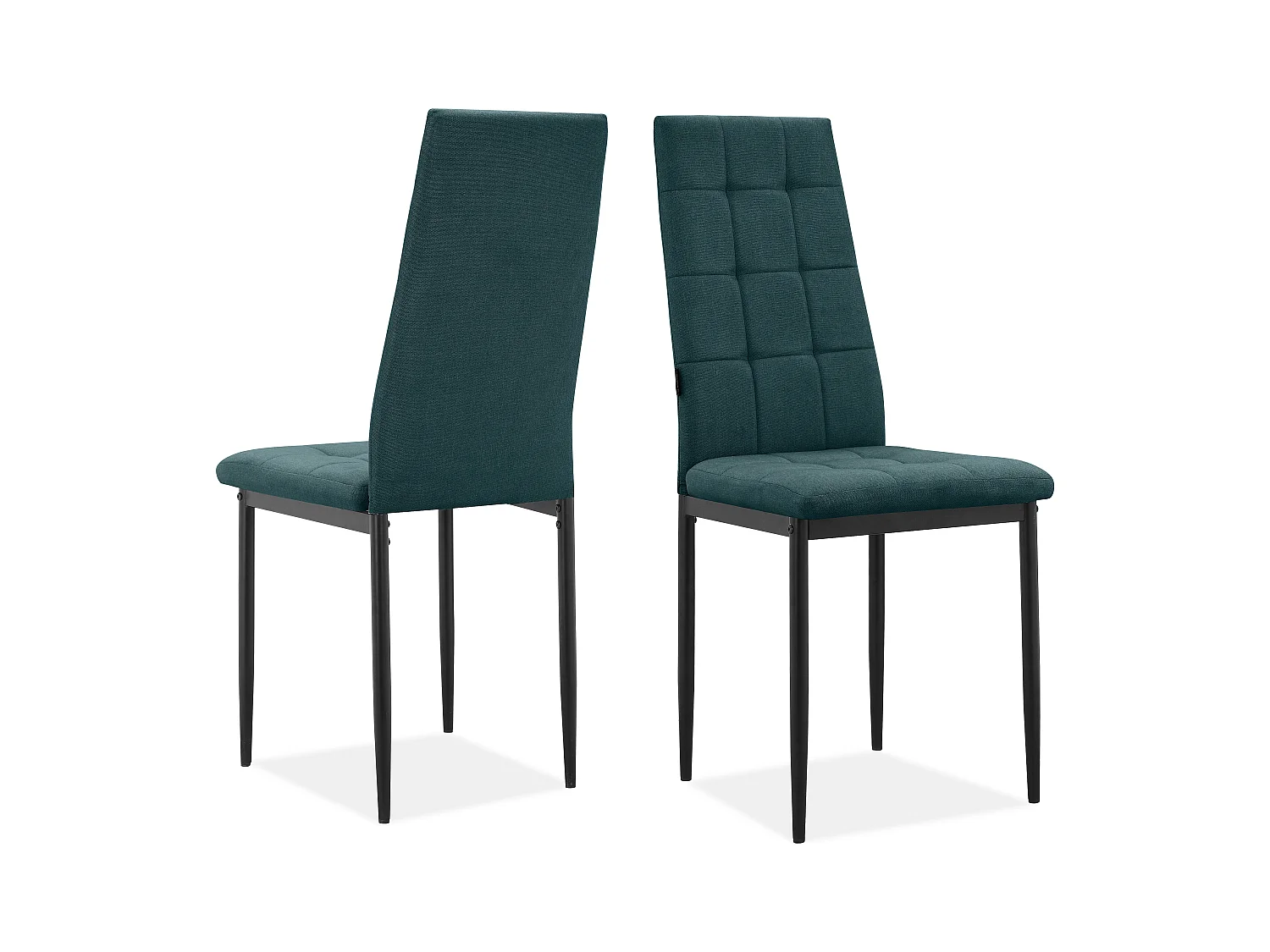 Becca | Lot de 2 chaises en tissu vert foncé