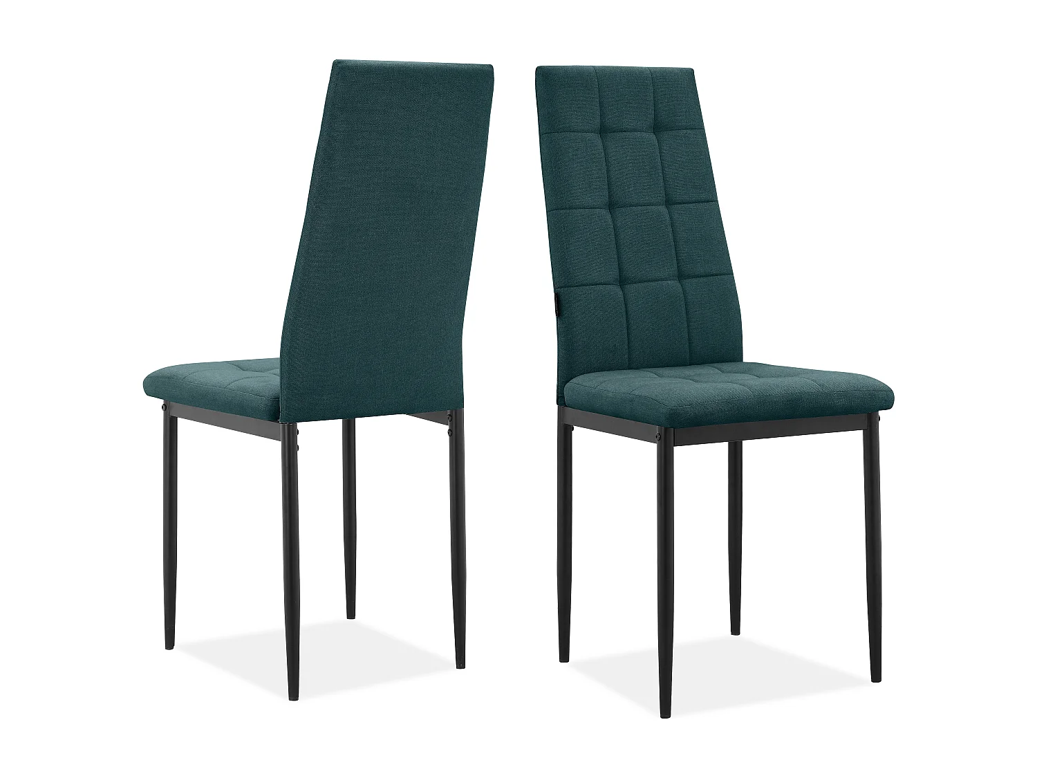 Becca | Lot de 2 chaises en tissu vert foncé