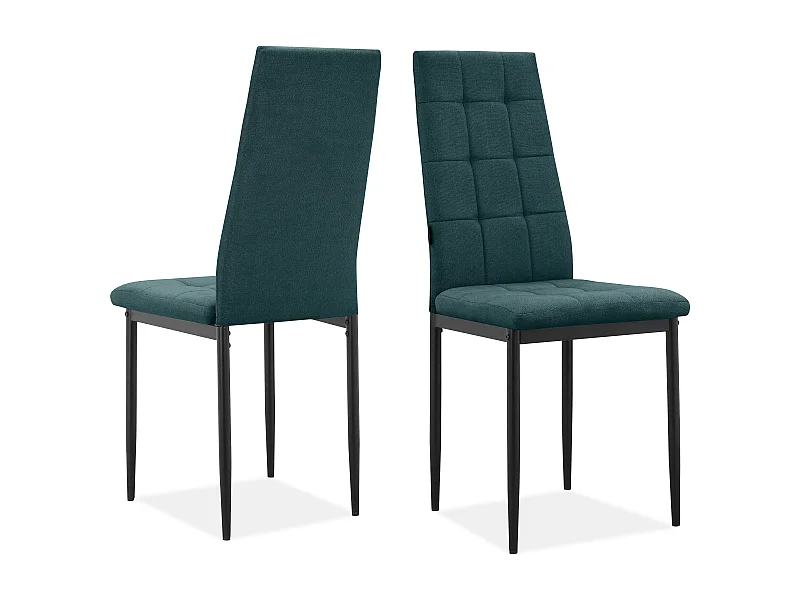 Becca | Lot de 2 chaises en tissu vert foncé