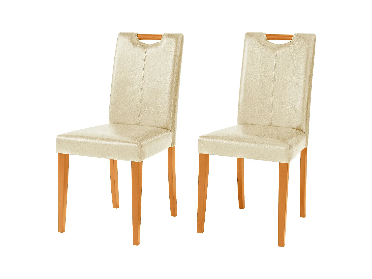 Siena | Silla de comedor de PU color crema, Lote de 2