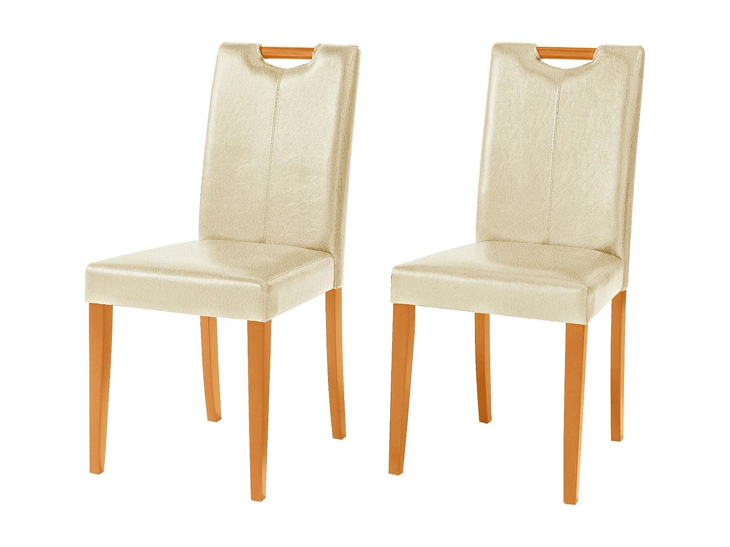 Siena | Fauteuil de salle à manger en PU crème, 2 pièces