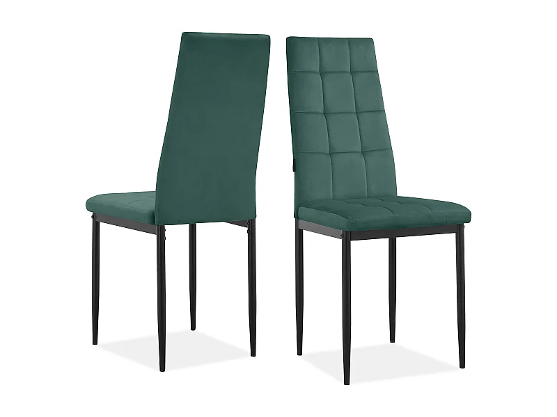Becca | Sedia da pranzo in velluto verde scuro 2 Pack