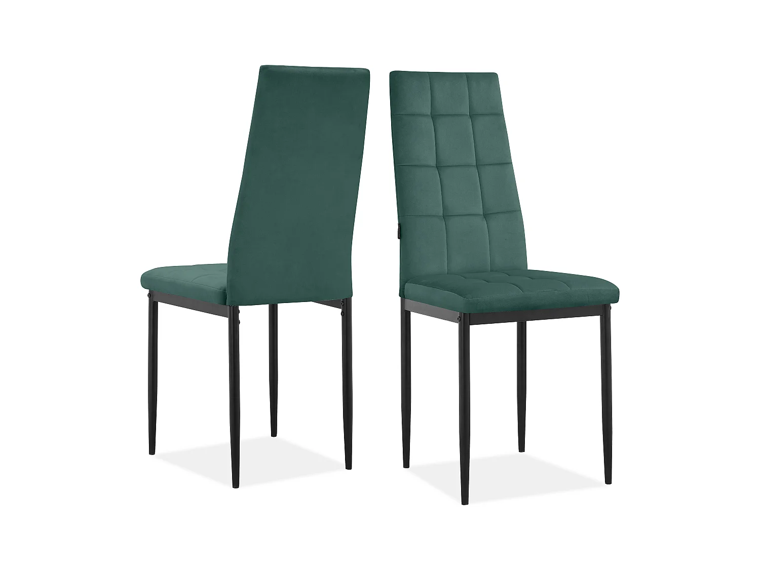 Becca | Lot de 2 chaises en velours vert foncé