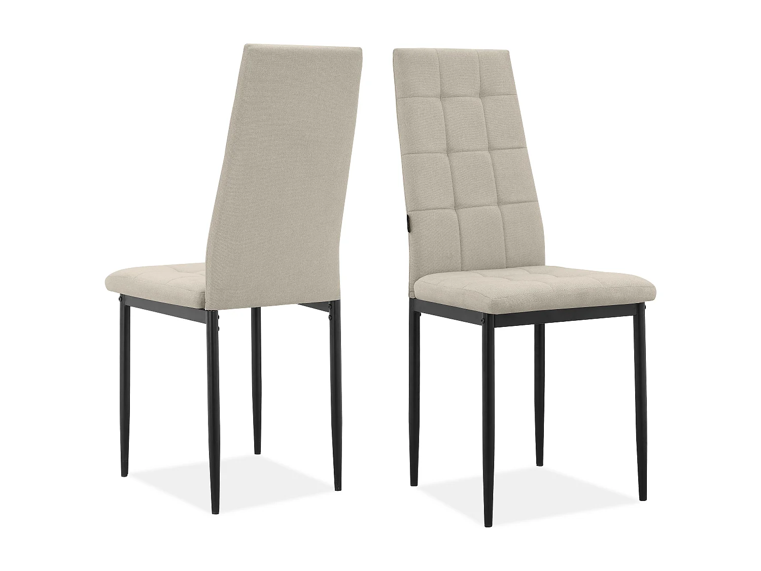 Becca | Lot de 2 chaises en tissu crème