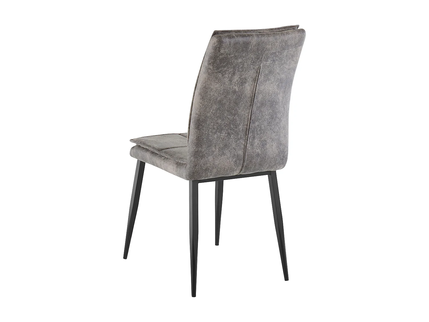 Lima | Stoel in grijs microvezel / metaal, 2-pak