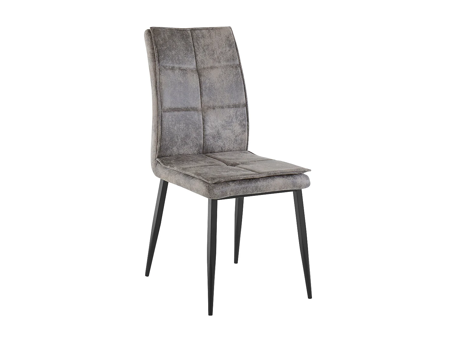 Lima | Stoel in grijs microvezel / metaal, 2-pak