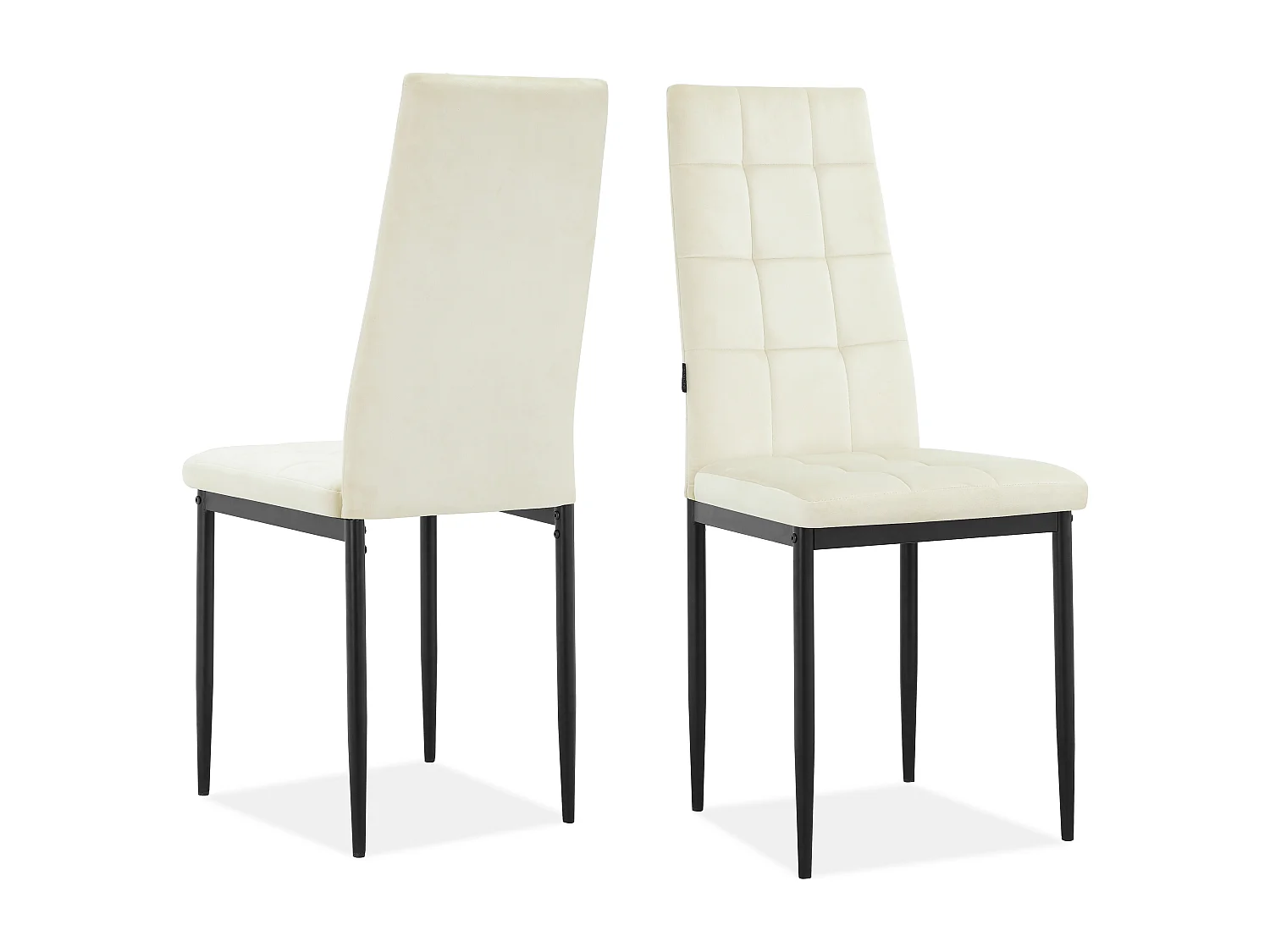Becca | Lot de 2 chaises en velours crème