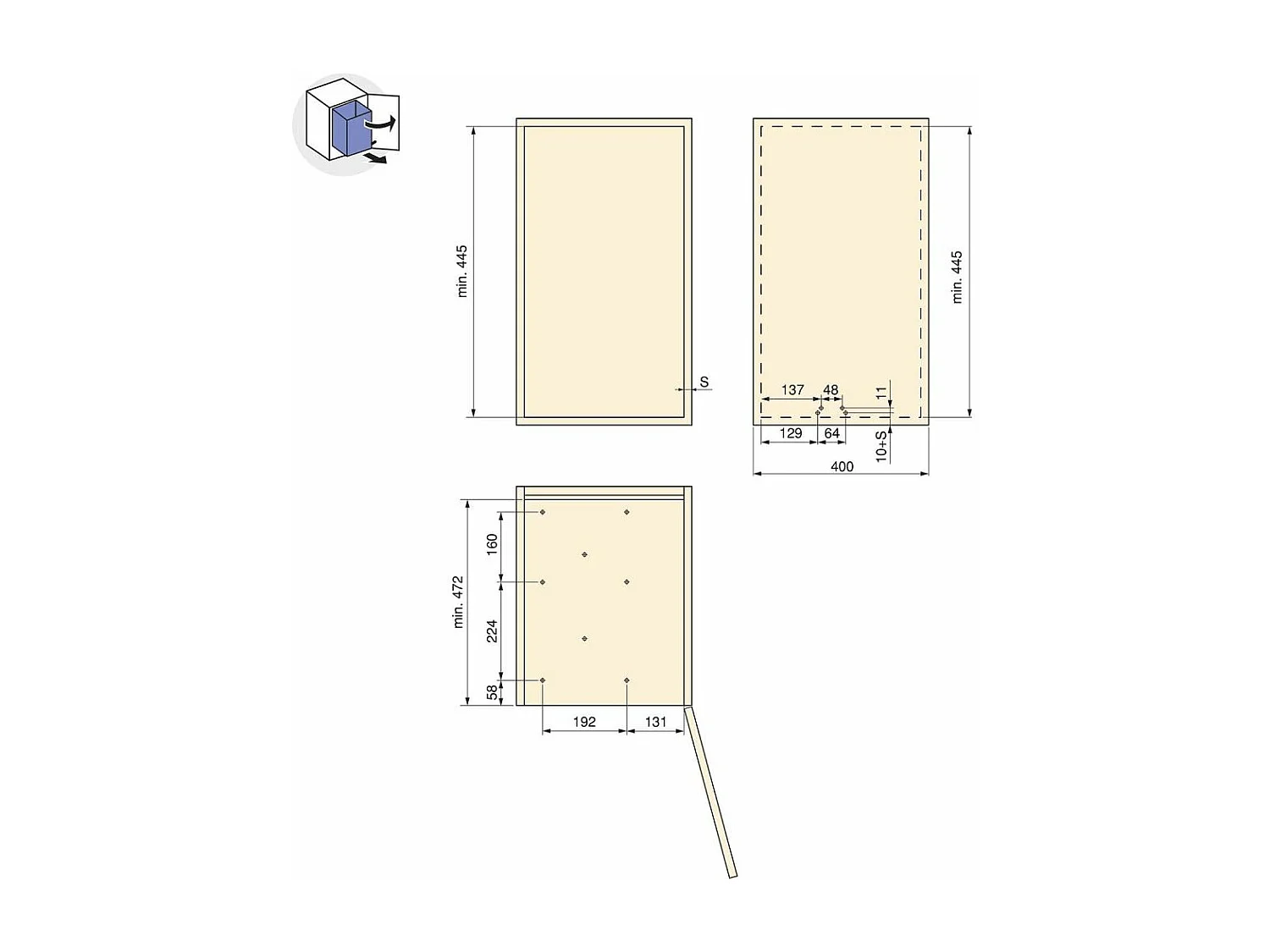 Poubelle fixation inférieure et extraction automatique 30 L