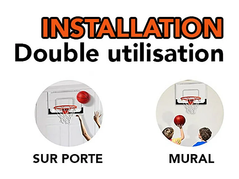 Mini panier de basket avec accroches de porte