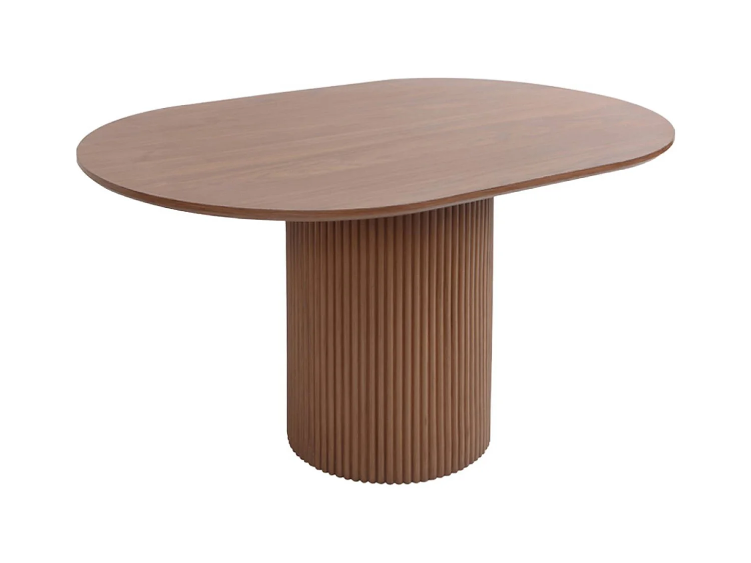 Table basse oblongue effet bois sculpté 90cm. couleur noyer