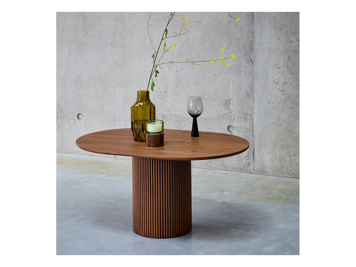 Mesa de centro con efecto de madera nogal