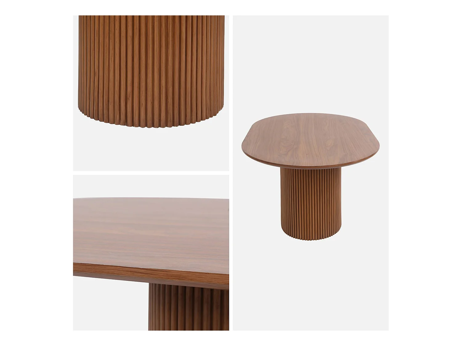 Mesa de centro con efecto de madera nogal